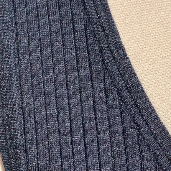 Lafayette 148 Women's XL Trim Modern Ribbed 100% Wool Tank Top Sweater Navy Blue - Picture 6 of 7